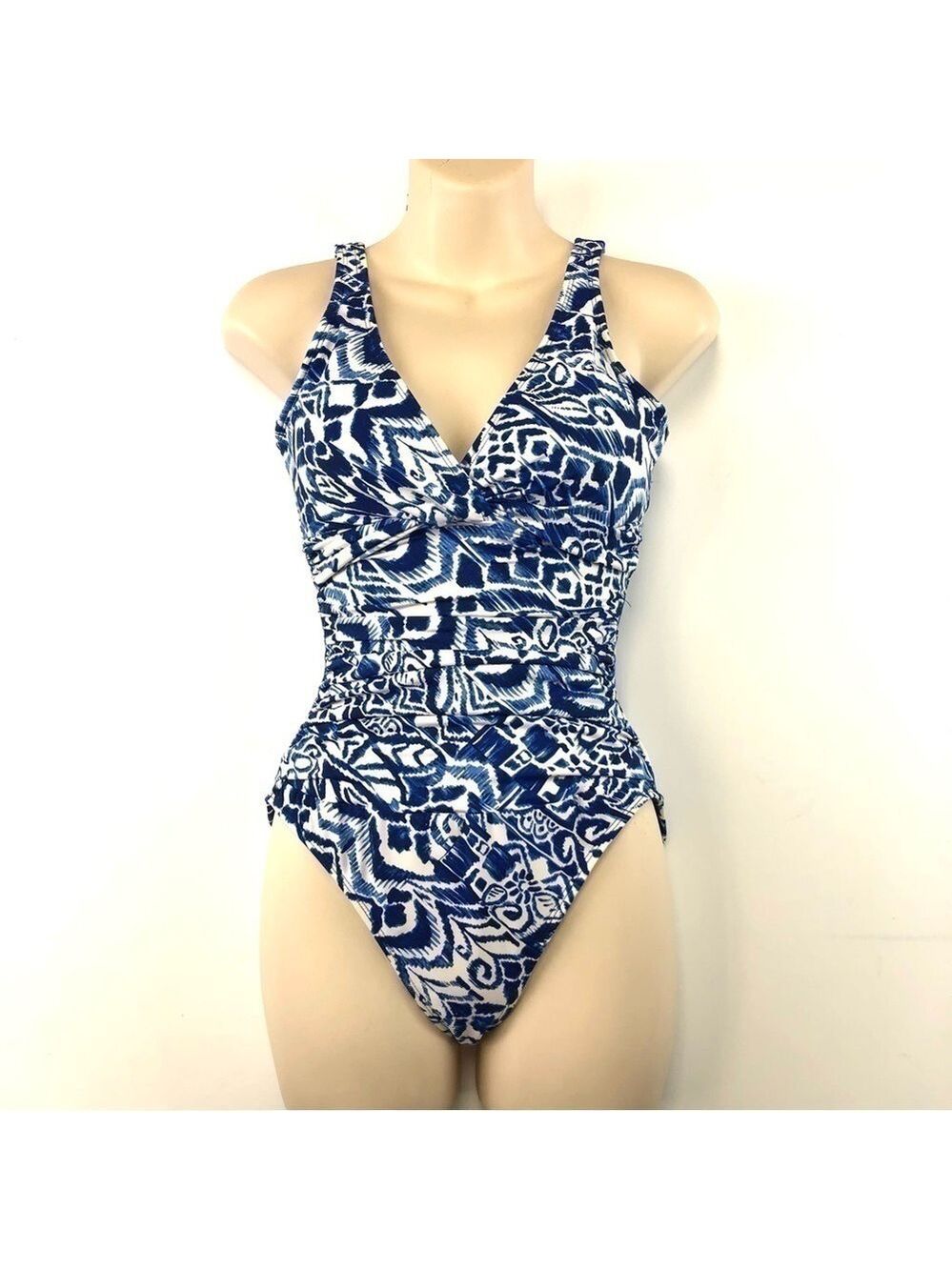 RALPH Lauren one piece swimsuit in blue and white Size 6